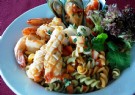 THREE COLOUR FUSILLI WITH SEAFOOD TOMATO SAUCE